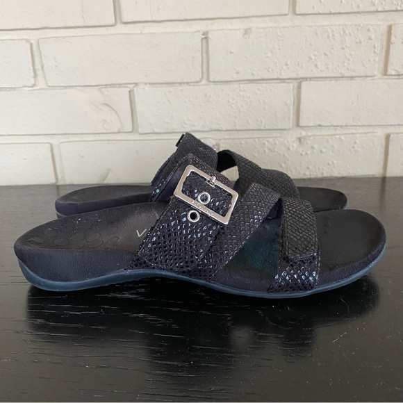 Vionic Skylar Women's Adjustable Slide Orthotic Comfort Sandal Black Size 8 - Picture 2 of 7
